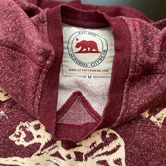 California Republic Bear M Maroon crewneck Sweatshirt vintage style,distressed - Picture 4 of 12